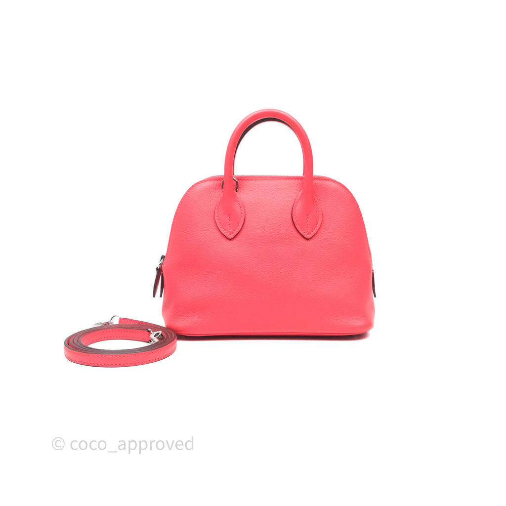 Hermès Bolide Mini 1923 Rose Texas 0E/ Cuivre 6C Evercolor Palladium Hardware