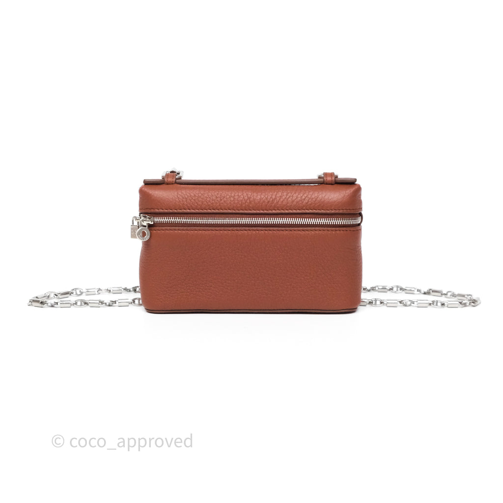 Loro Piana Extra Pocket Mini Pouch Kummel Grained Calfskin