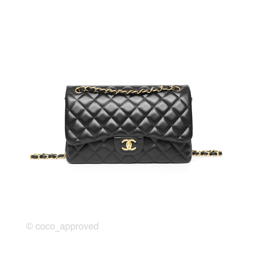 Chanel Jumbo Double Flap Black Lambskin Gold Hardware⁣⁣