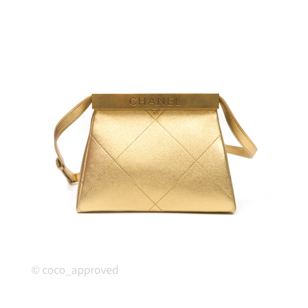 Chanel Calfskin Kiss Lock Frame Bag