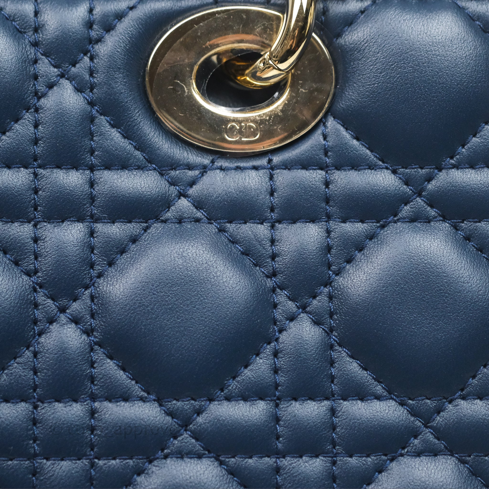 Christian Dior Medium Lady D-Joy Bag Deep Ocean Blue Cannage
