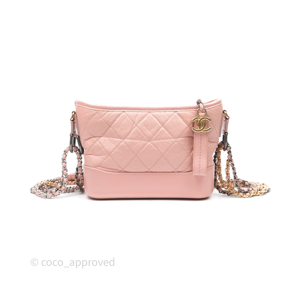 Chanel Small Gabrielle Hobo Quilted Pink Aged Calfskin