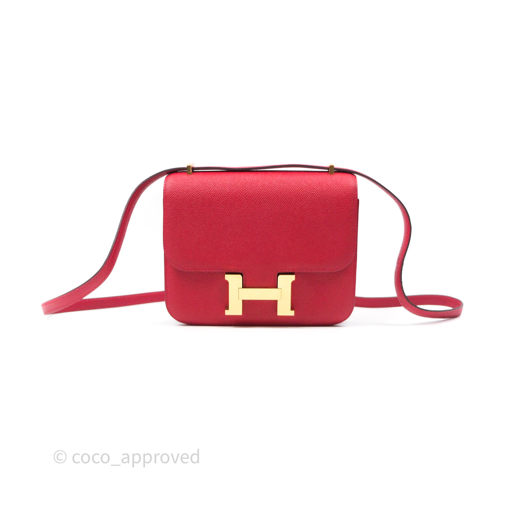 Hermès Constance Mini 18cm Rouge Casque Epsom Gold Hardware