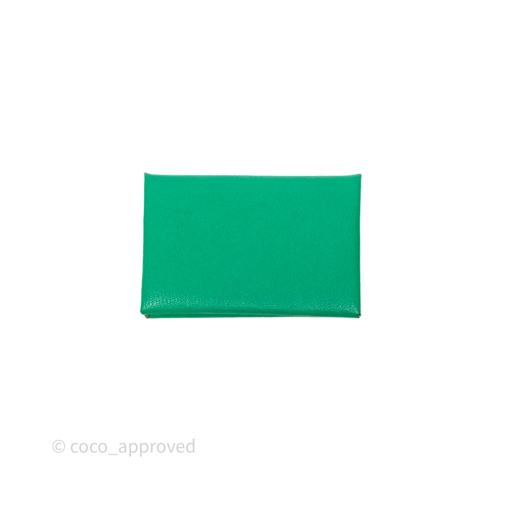 Hermès Calvi Verso Card Holder Vert Vertigo Epsom