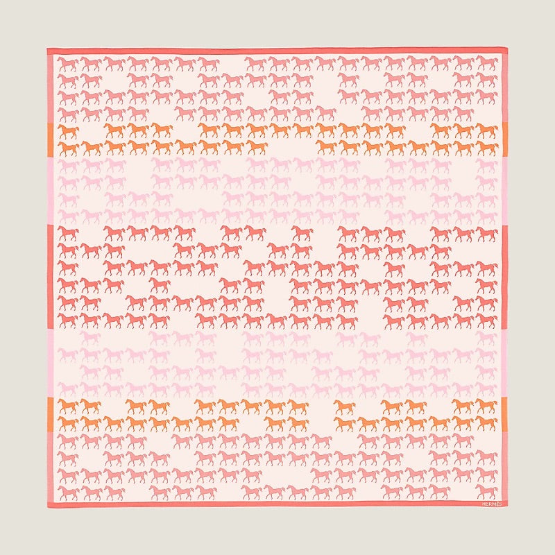 Hermès Cavalcolor Square Blanket Cotton Rose Petale