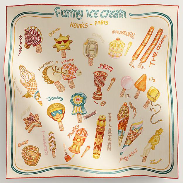 Hermès Funny Ice Cream Scarf 70