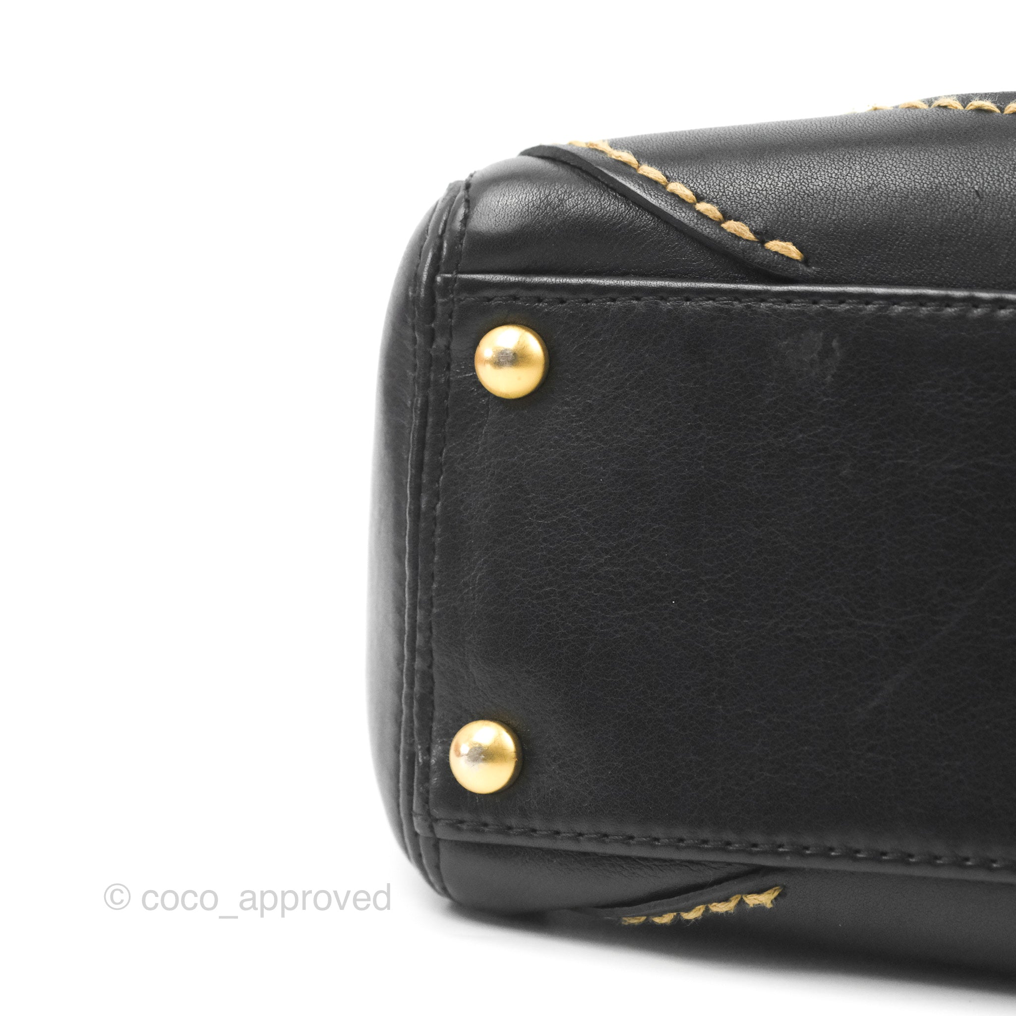 At Auction: A Vintage Prada Studded black Leather Satchel Bag