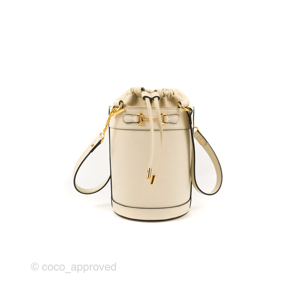 Gucci Horsebit 1955 Small Bucket Bag Cream Calfskin