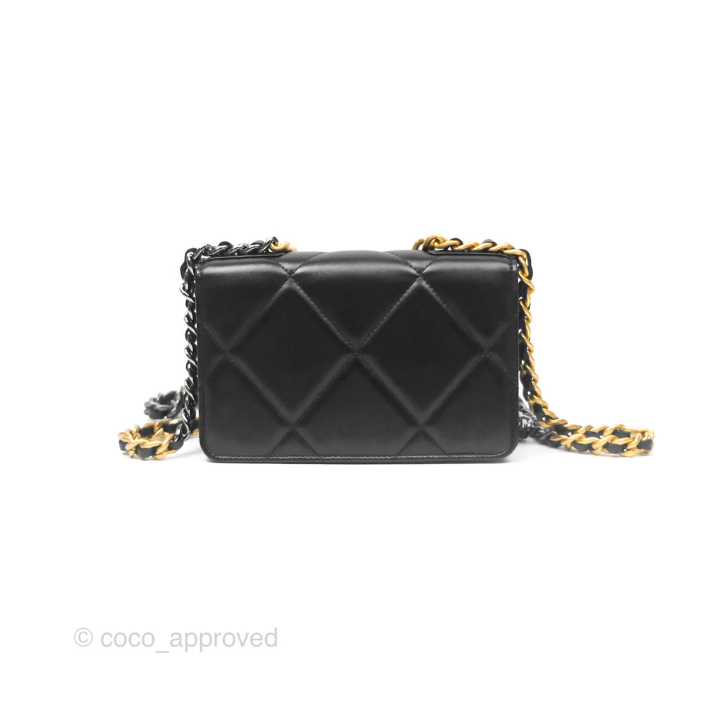 Chanel 19 Wallet on Chain WOC Black Mixed Hardware