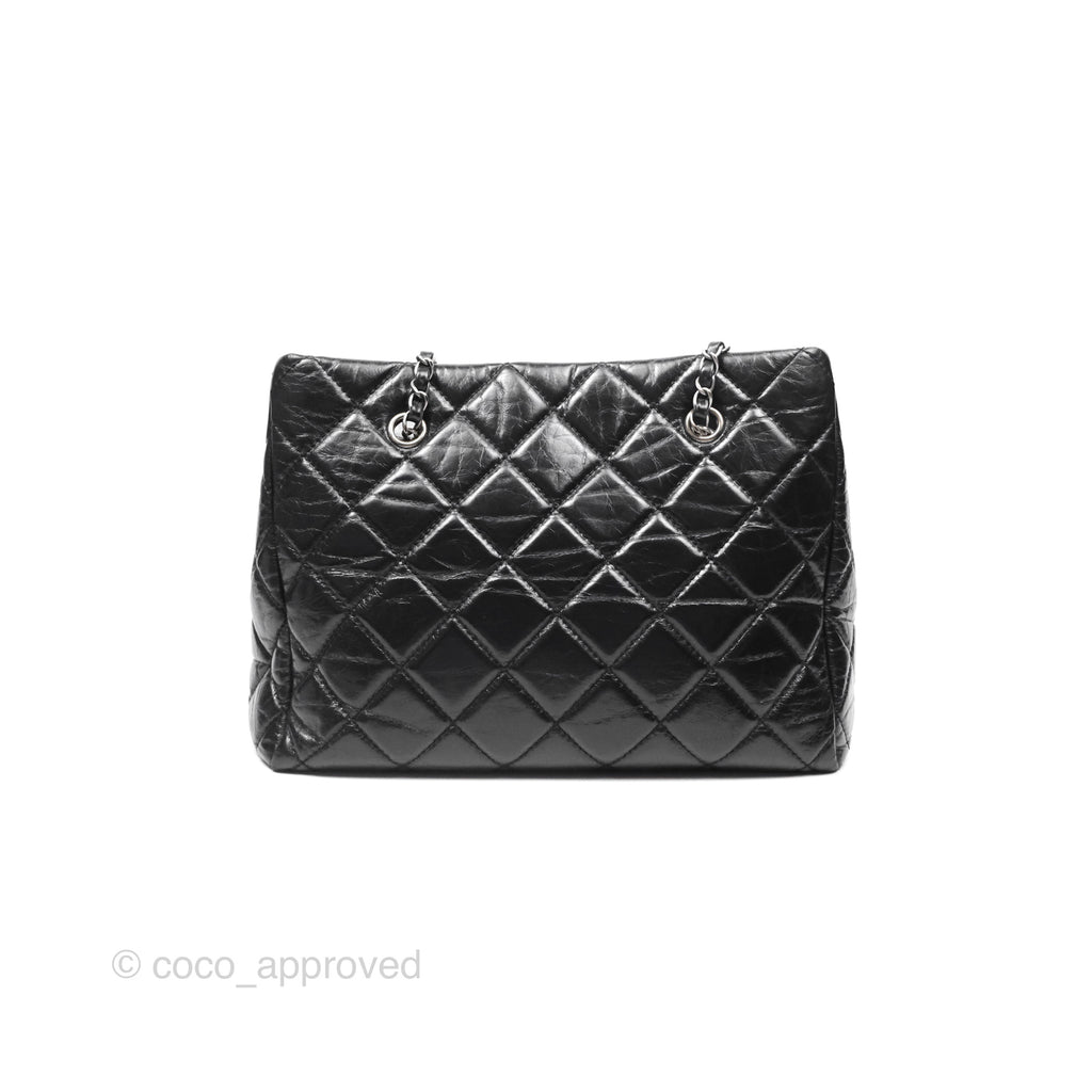 Chanel Large Shopping Tote Black Ruthenium Hardware