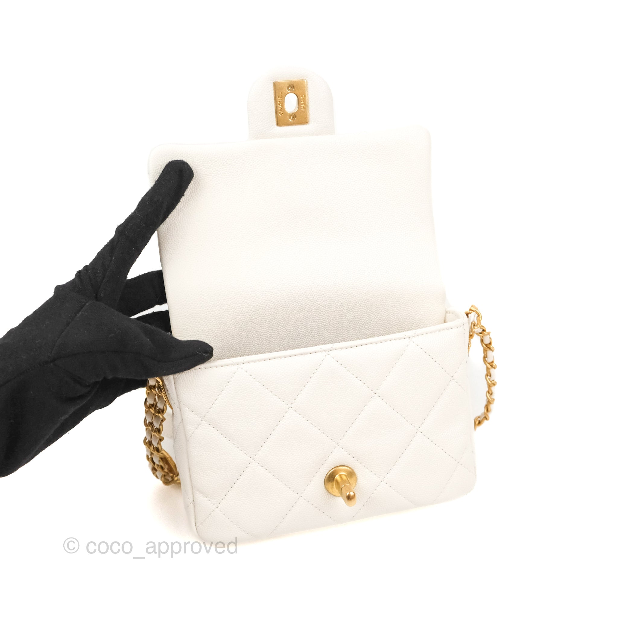 CHANEL, Bags, Chanel Chain Soul Flap Bag Quilted Caviar Mini White