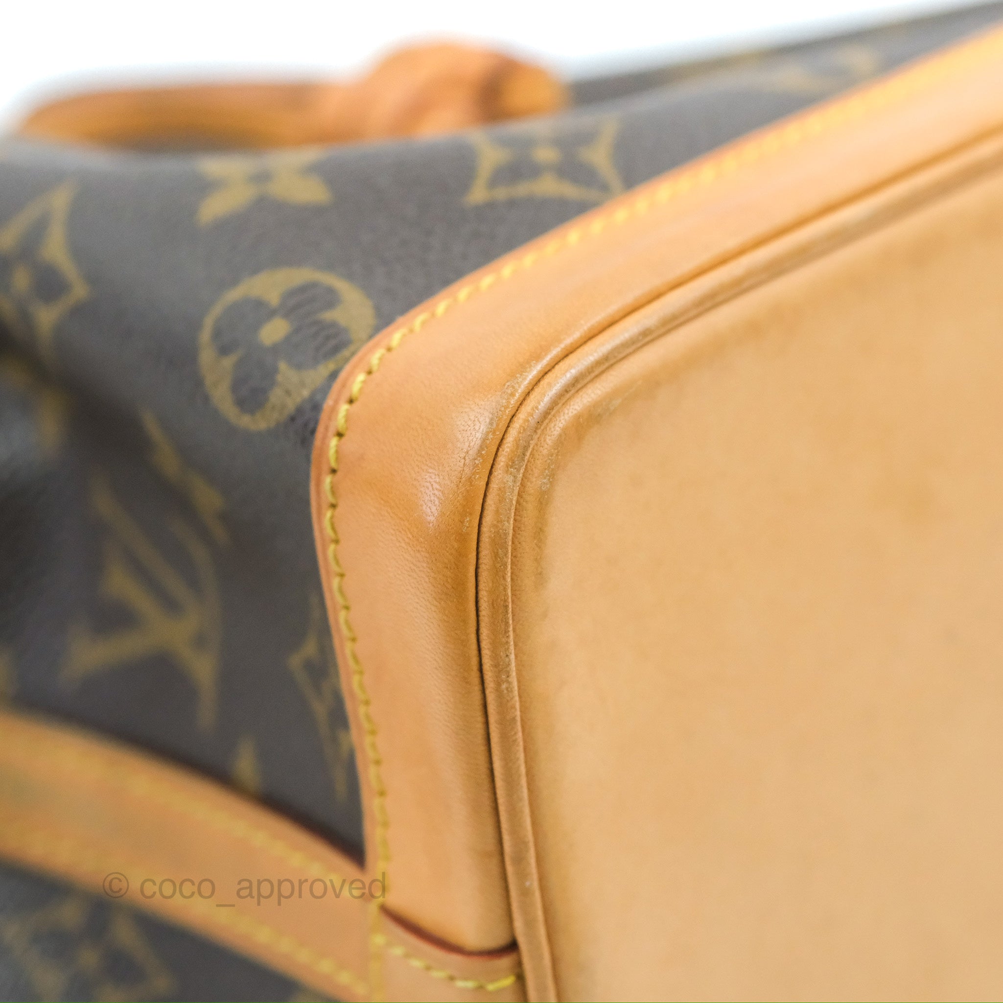 Louis Vuitton Mini Sac Noe Monogram Canvas Brown Golden Leather Cloth  ref.42204 - Joli Closet