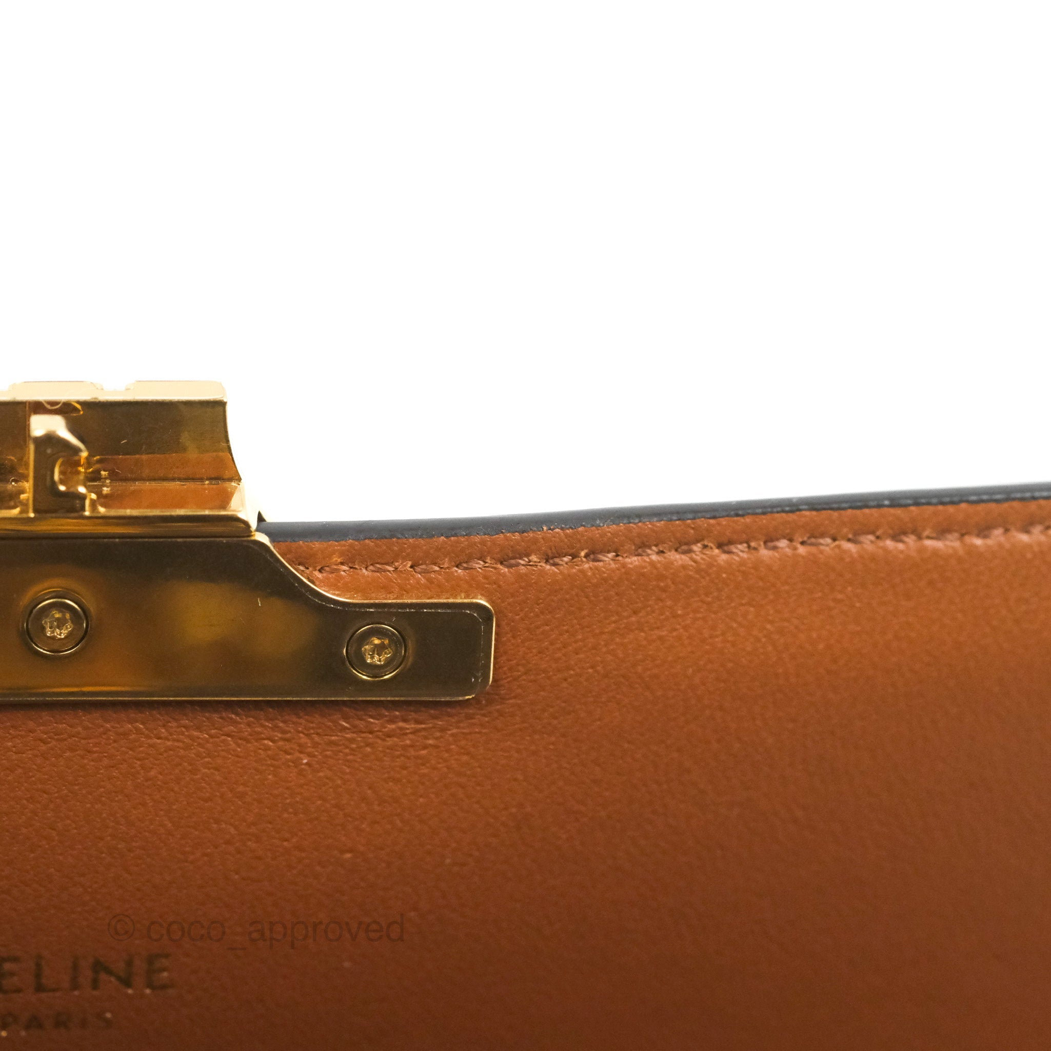 Celine Triomphe Bag Medium Triomphe Tan in Coated Canvas with Gold-tone - US