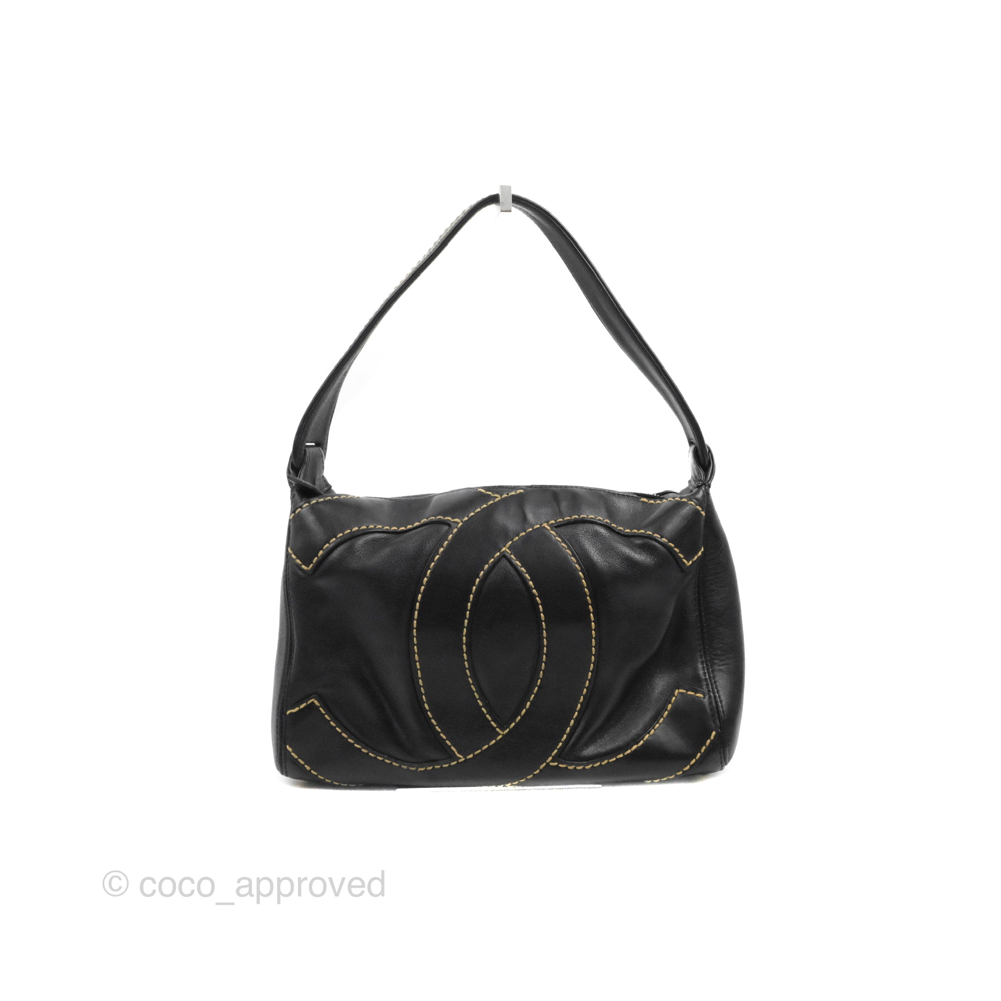 Chanel Vintage CC Shoulder Bag Black Calfskin – Coco Approved Studio