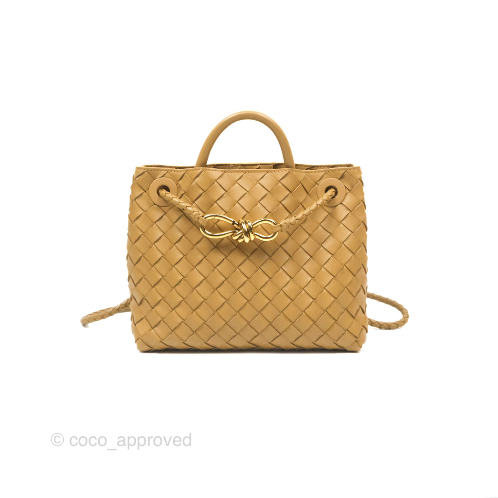 Bottega Veneta Small Andiamo Bag Dark Praline Intrecciato Lambskin