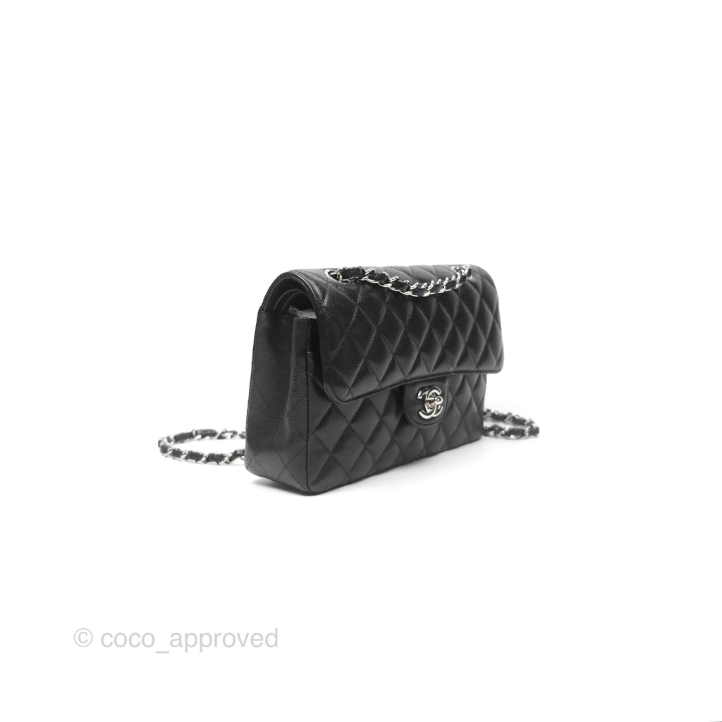 Chanel Small Classic Flap Quilted Black Caviar Gold Hardware