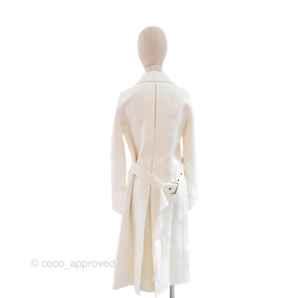 Christian Dior Mid-Length Belted Coat Ivory