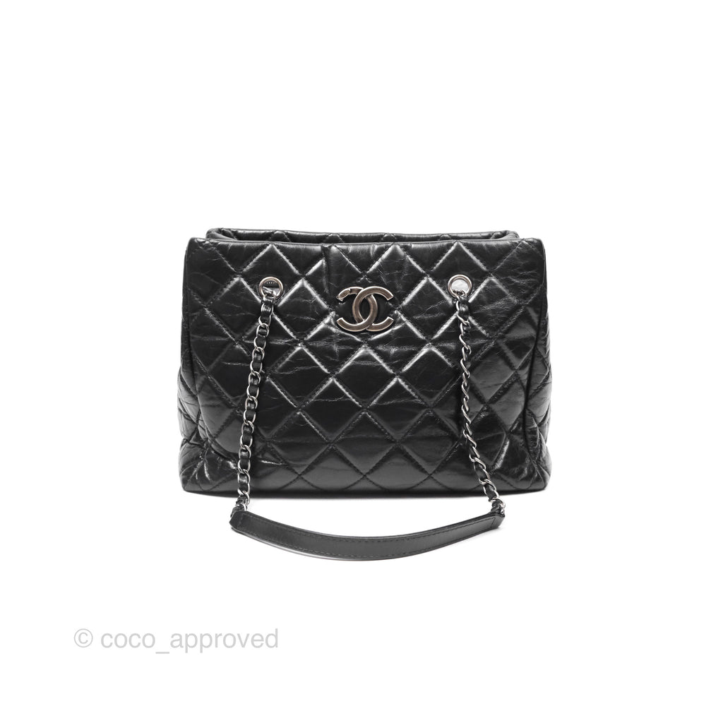 Chanel Large Shopping Tote Black Ruthenium Hardware