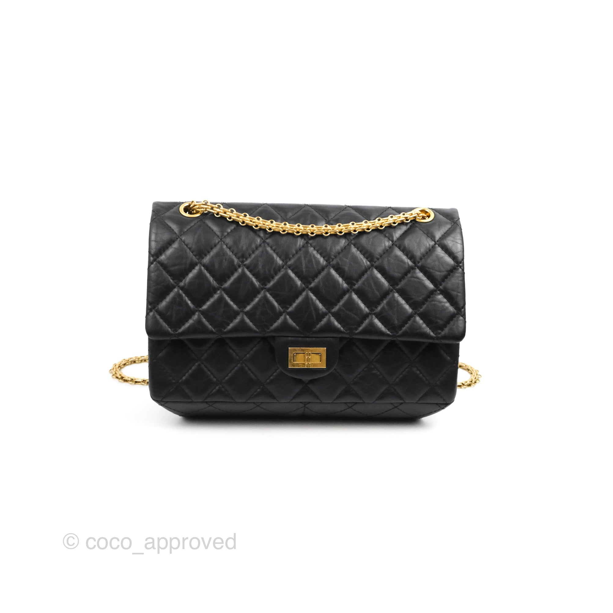 Chanel Reissue 226 Quilted Black Aged Calfskin Aged Gold Hardware – Coco  Approved Studio