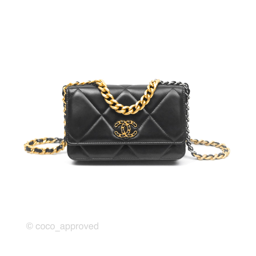 Chanel 19 Wallet on Chain WOC Black Mixed Hardware