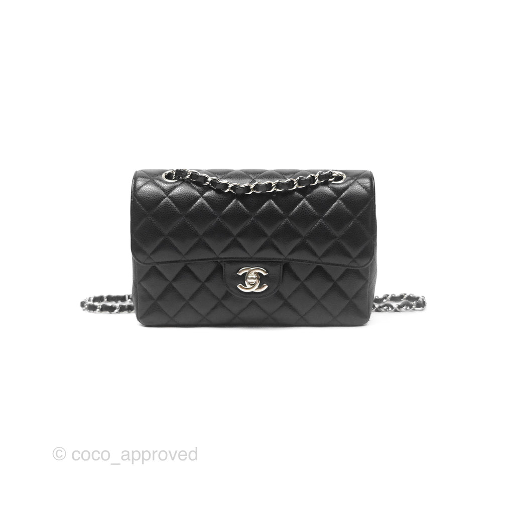 Chanel Small Classic Flap Quilted Black Caviar Gold Hardware