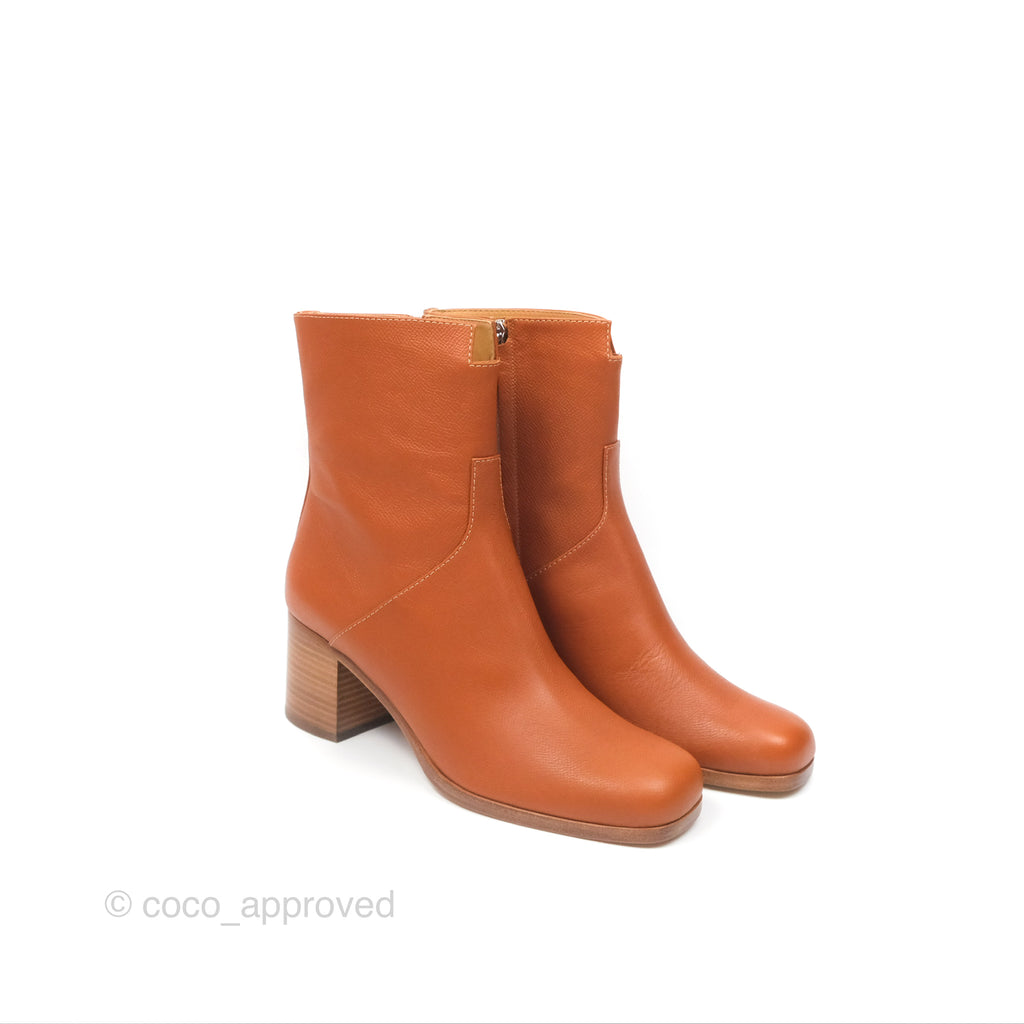 Hermès Flatteuse 60 Ankle Boot Natural Calfskin 