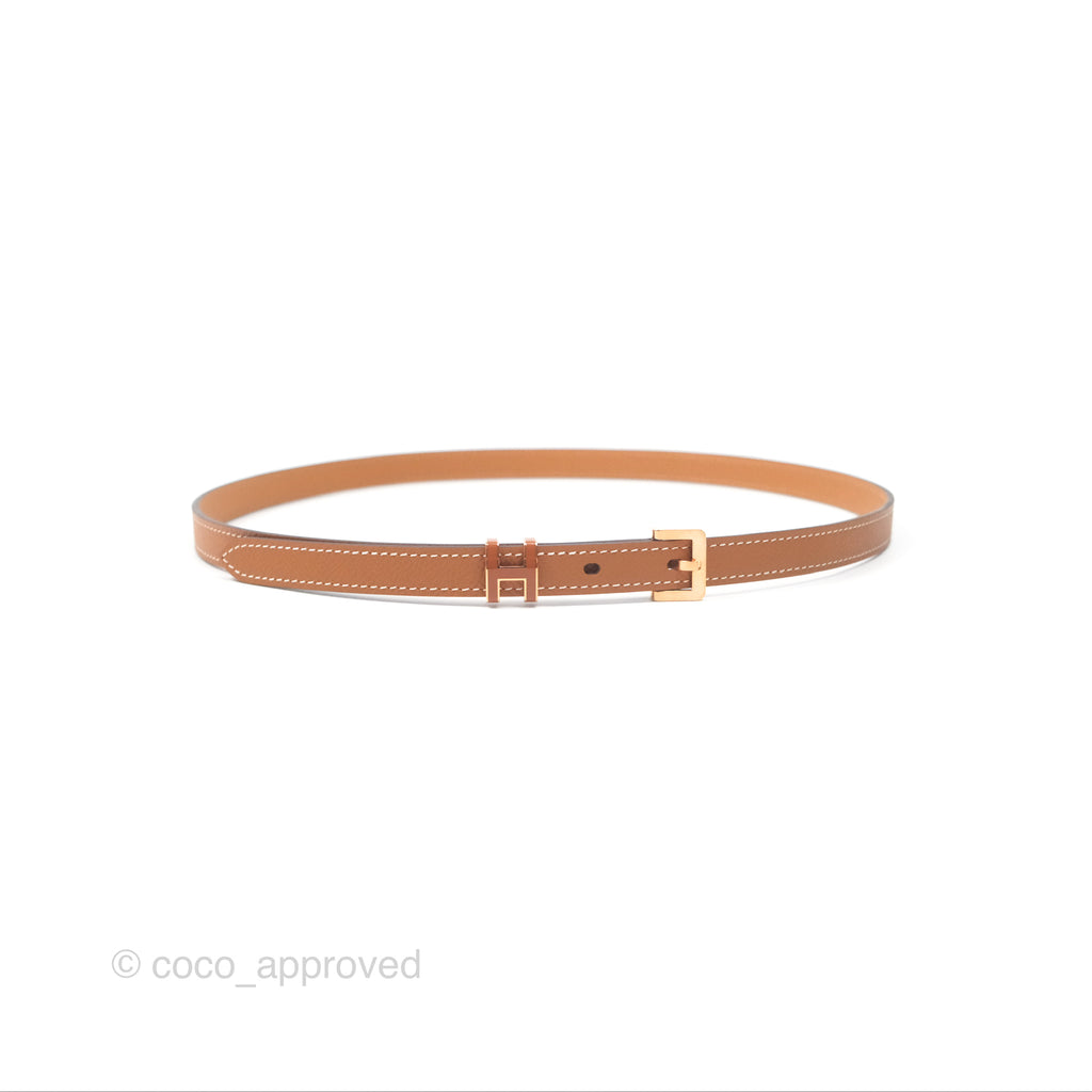 Hermes Pop H 15 Belt Gold Epsom Rose Gold Hardware