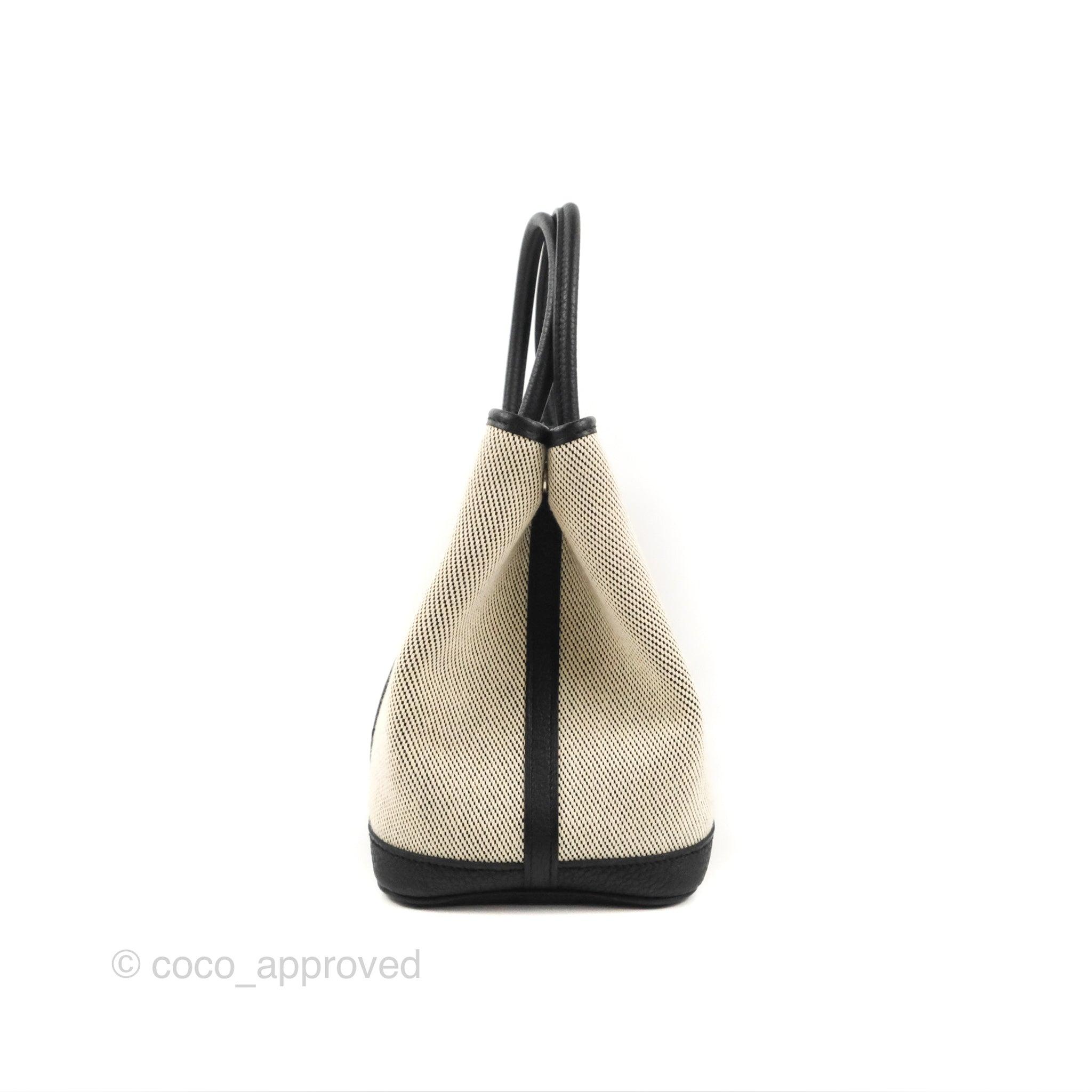 HERMES◆GARDEN PARTY 30 Ecru/Noir ◆ Hermès Garden Party 30 Black/Ecru Canvas – Coco Approved Studio