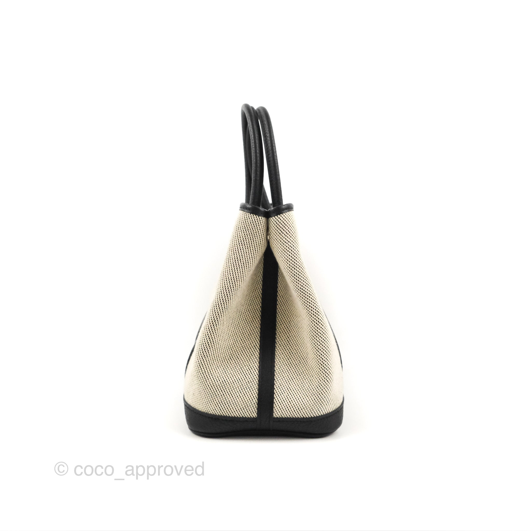 HERMES◆GARDEN PARTY 30 Ecru/Noir ◆ Hermès Garden Party 30 Black/Ecru Canvas – Coco Approved Studio