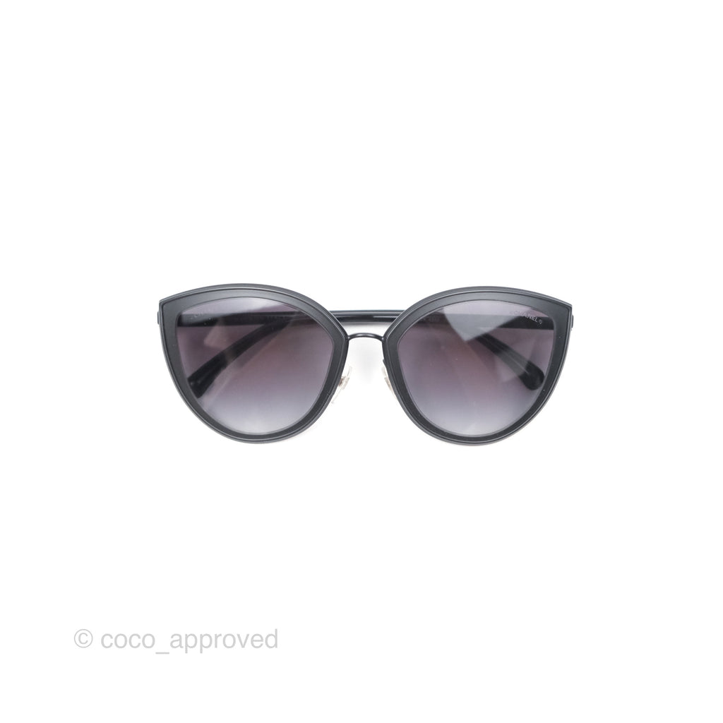 Chanel Cat Eye Sunglasses Matte Black 