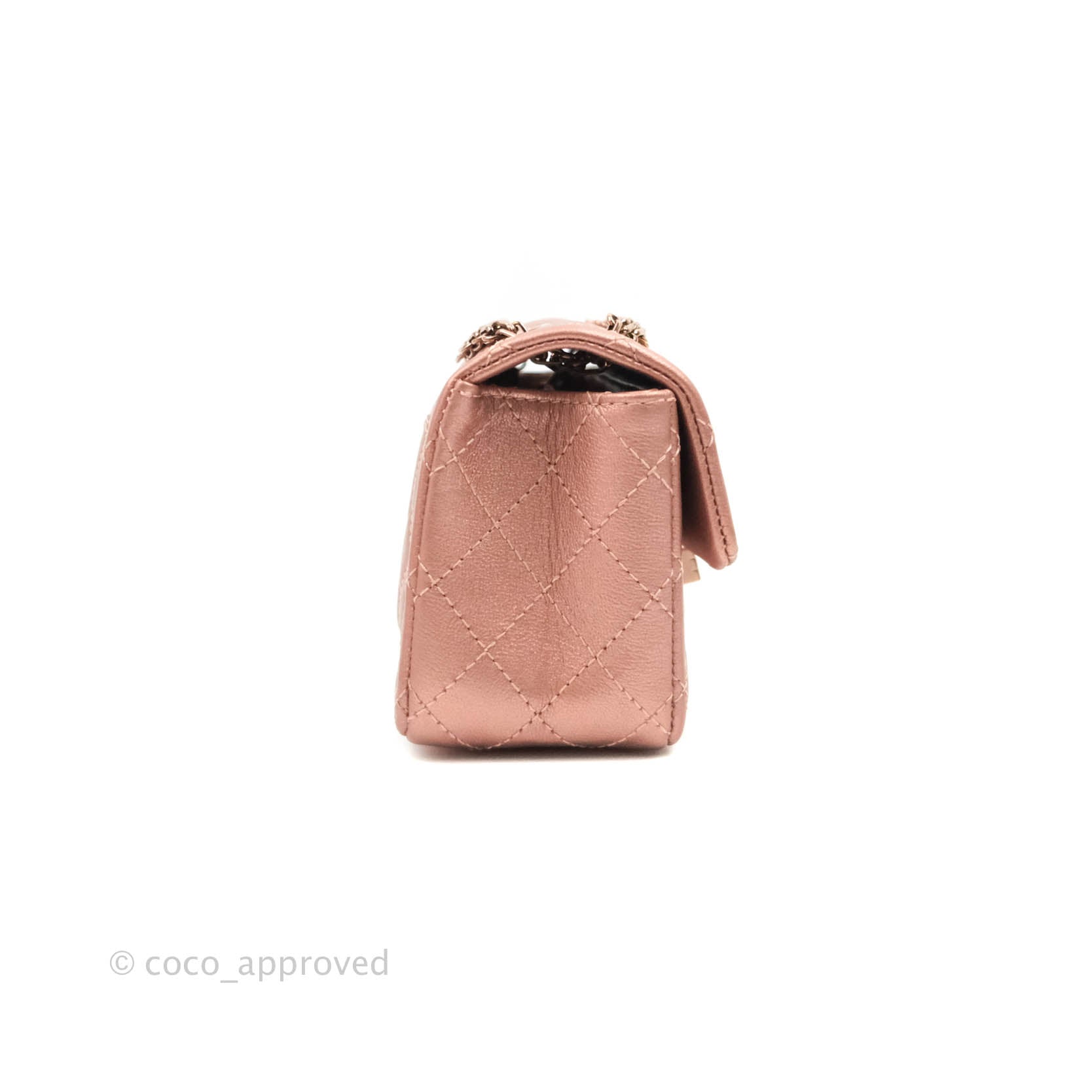 Chanel Mini 22 Bag Rose Gold Iridescent Calfskin Rose Gold Hardware