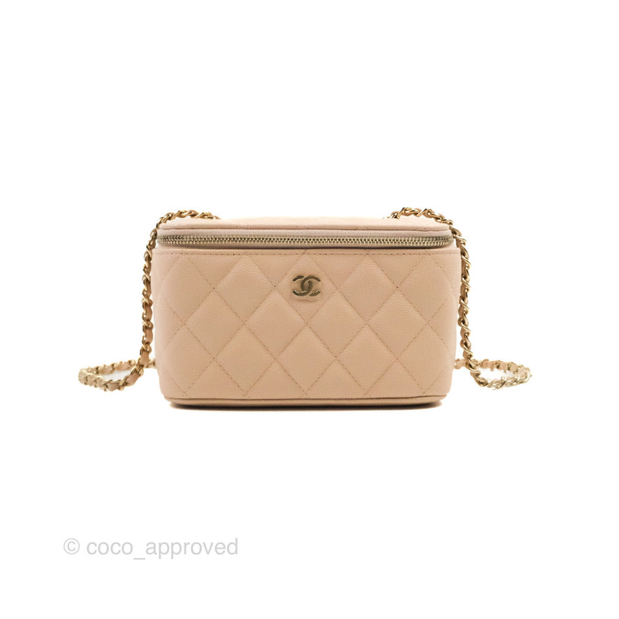 Chanel Classic Vanity with Chain Light Pink Caviar Gold Hardware