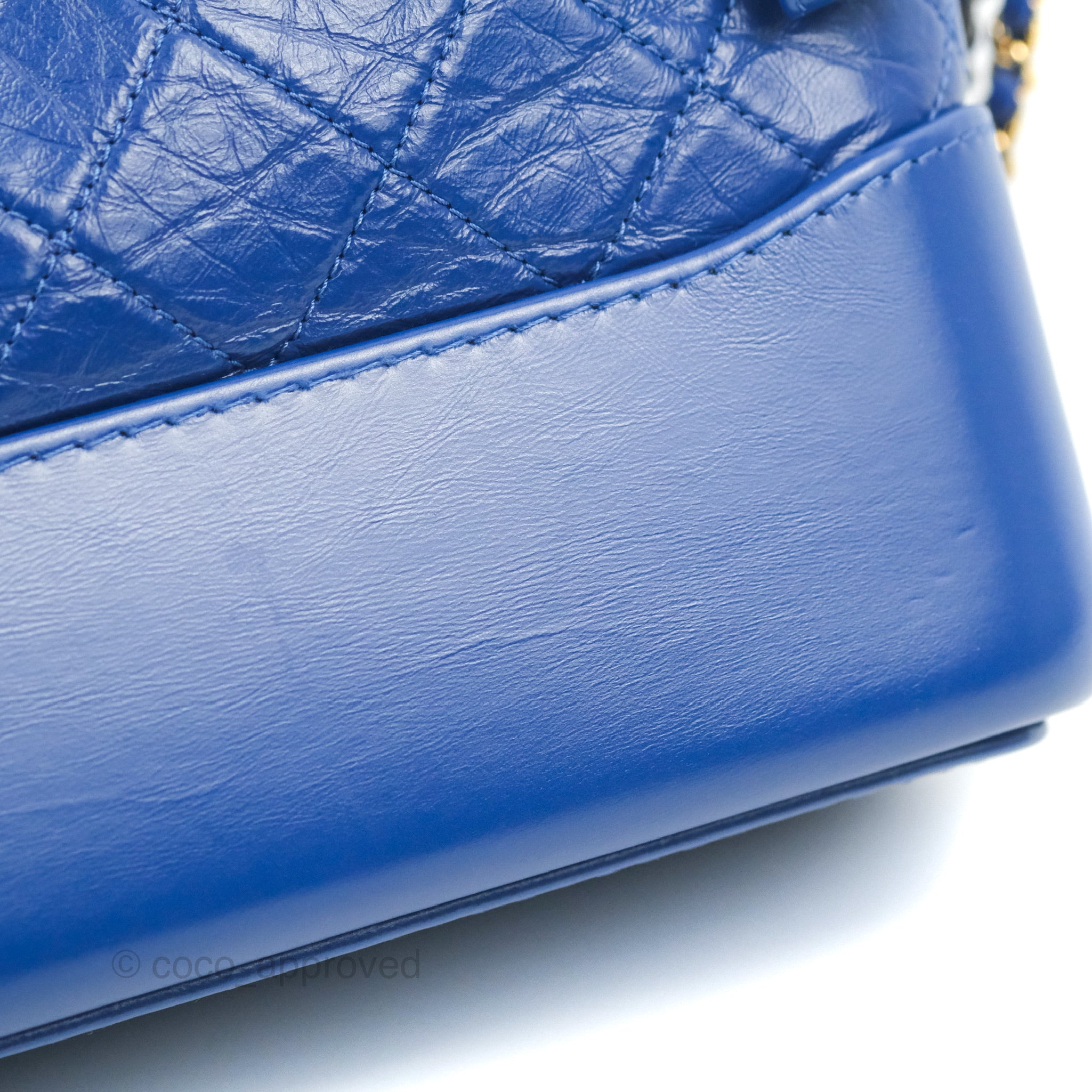 Chanel New Medium Gabrielle Blue Logo Handle Aged Calfskin Mixed Hardw –  Coco Approved Studio