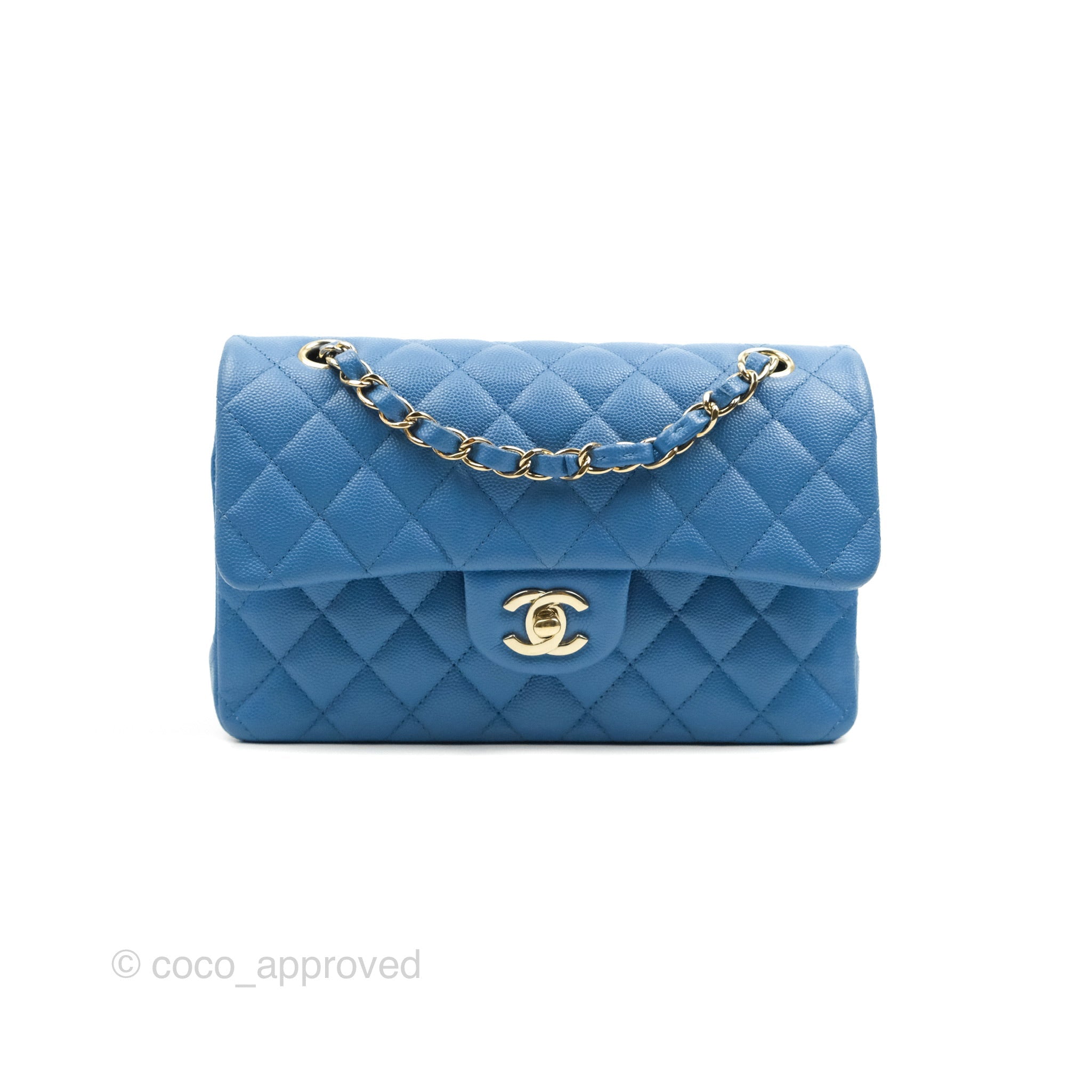 light blue chanel purse