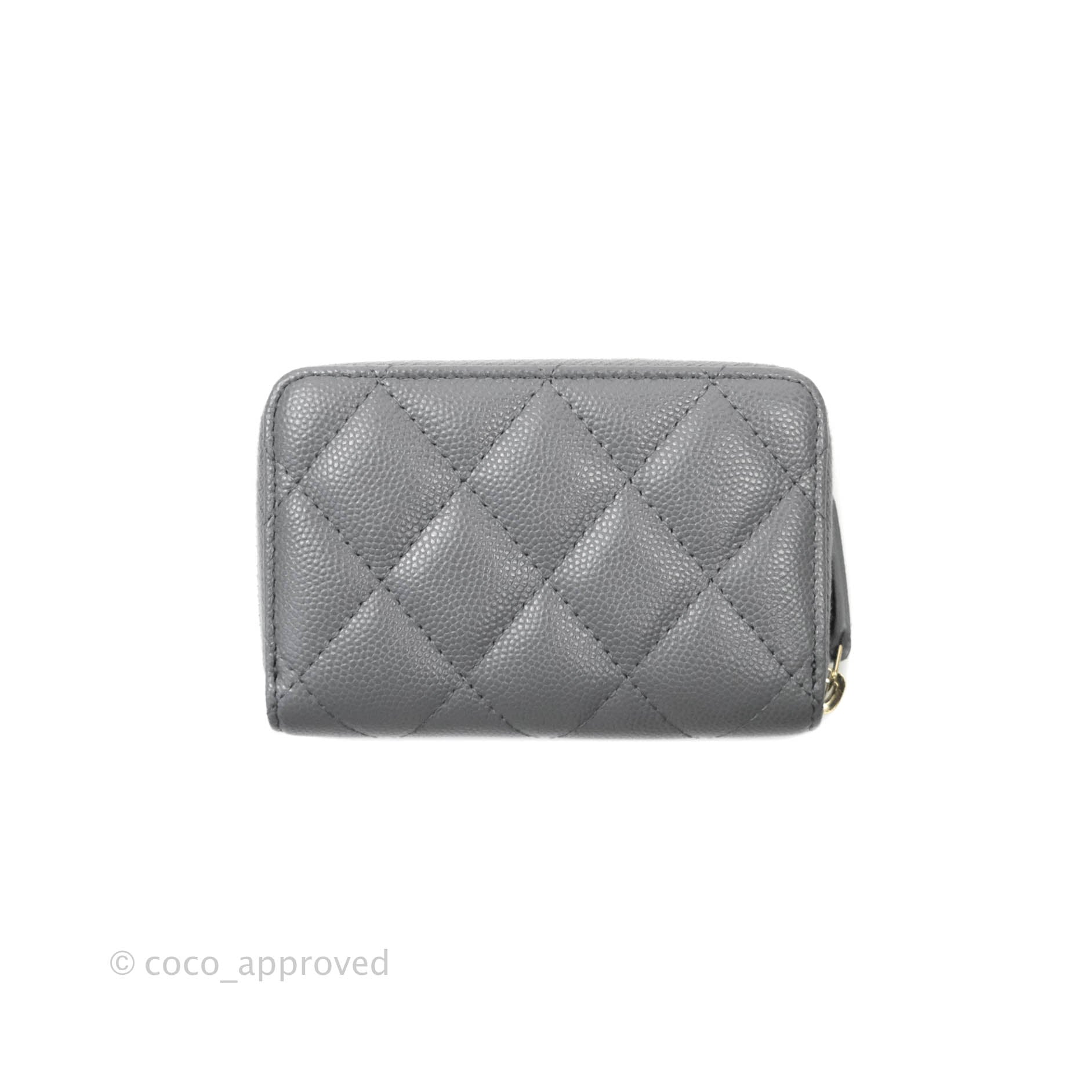 Chanel French New Wave Zipped Coin Purse Grey Caviar Gold Hardware – Coco  Approved Studio