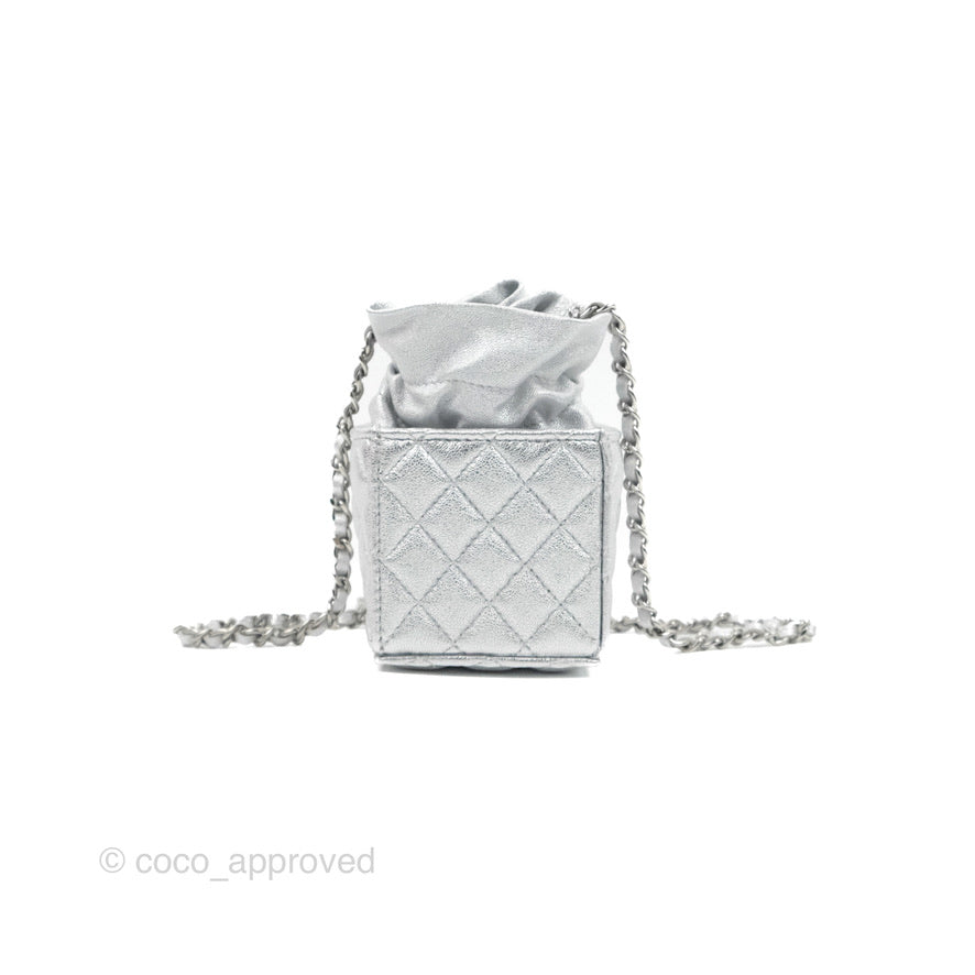 Chanel Black Stitched Calfskin Mini Drawstring Bag GHW – Love that