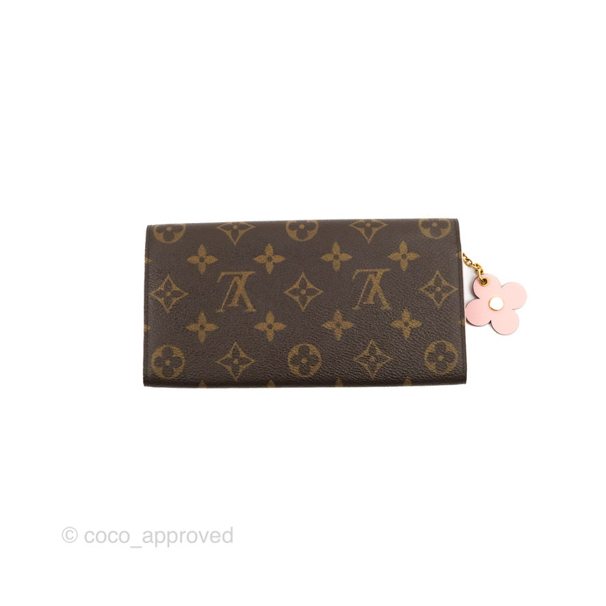 Pre-owned Louis Vuitton Emilie Bloom Flower Wallet Pink Monogram Limited  Edition