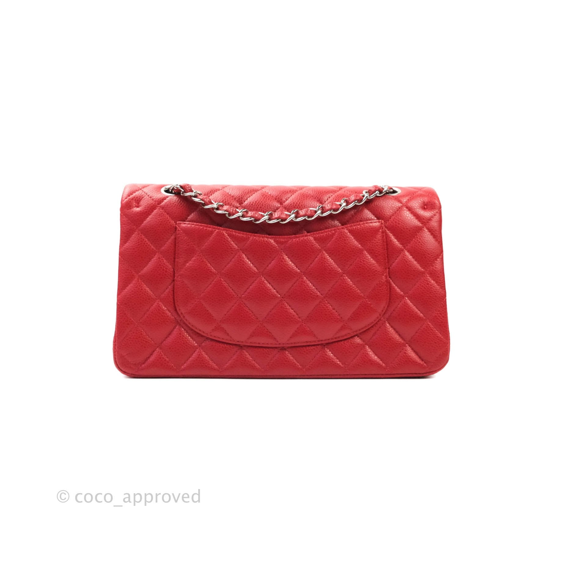 Chanel Double Flap Jumbo Bag Red - Caviar Leather