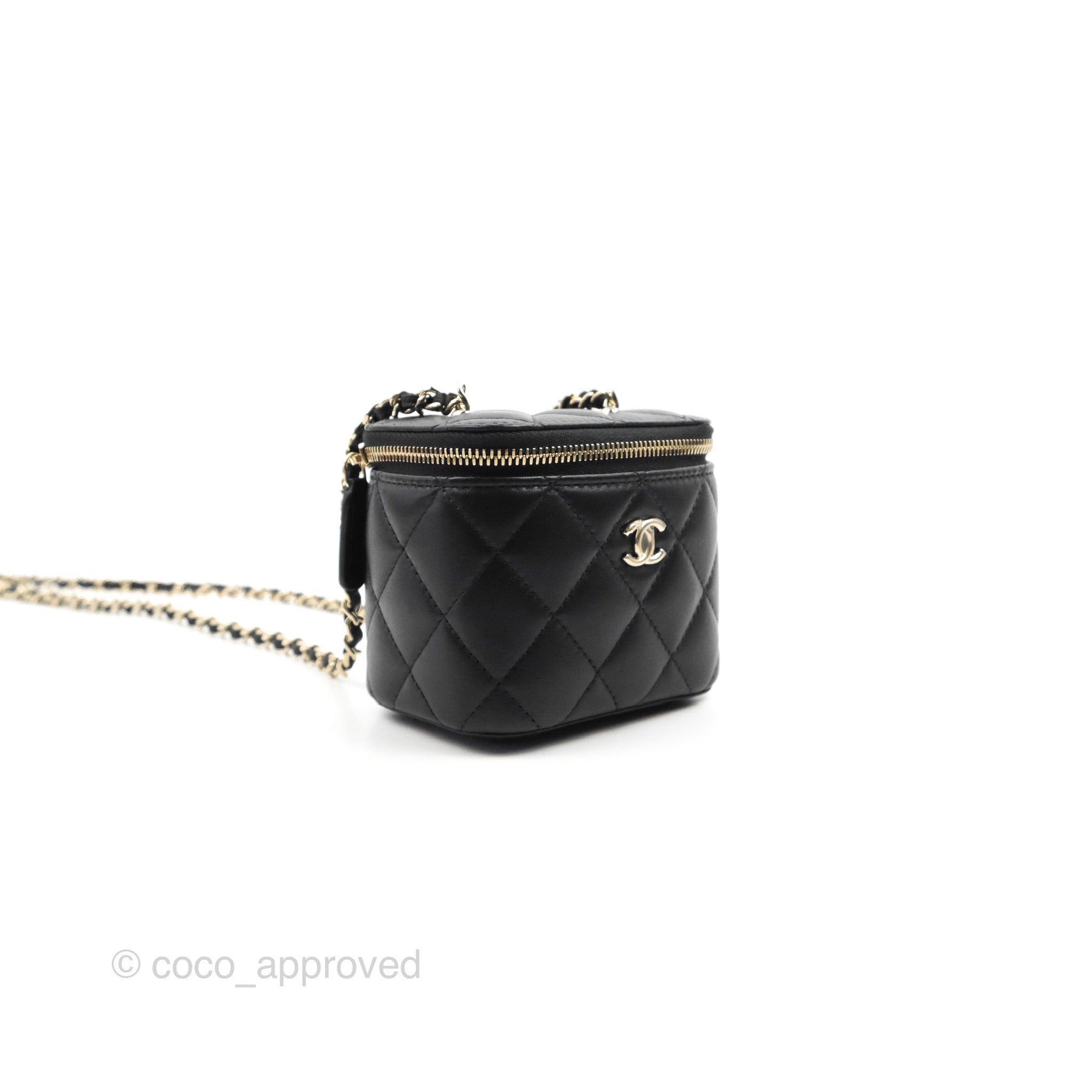 Chanel Classic Violet Lambskin Pearl Crush Vanity Bag – The