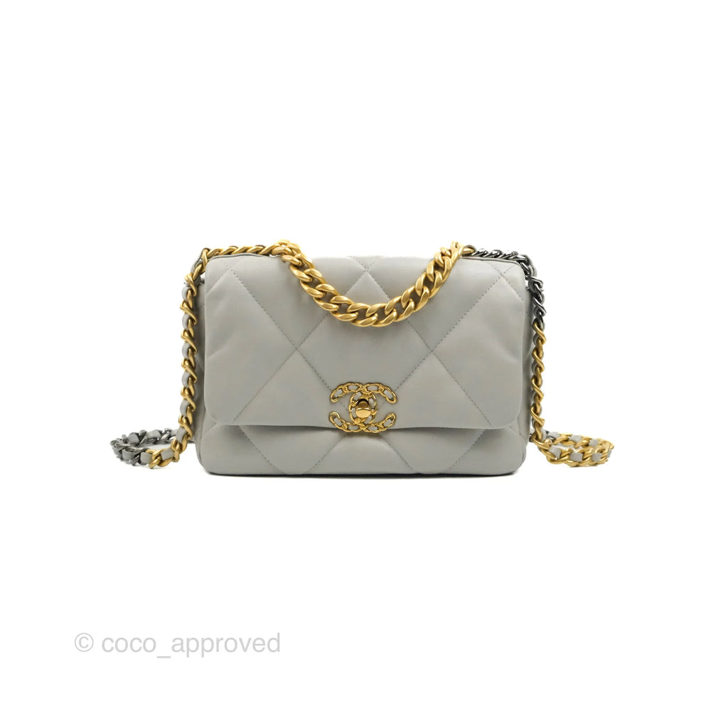 Chanel 19 Small Grey Lambskin Mixed Hardware – Coco Approved Studio