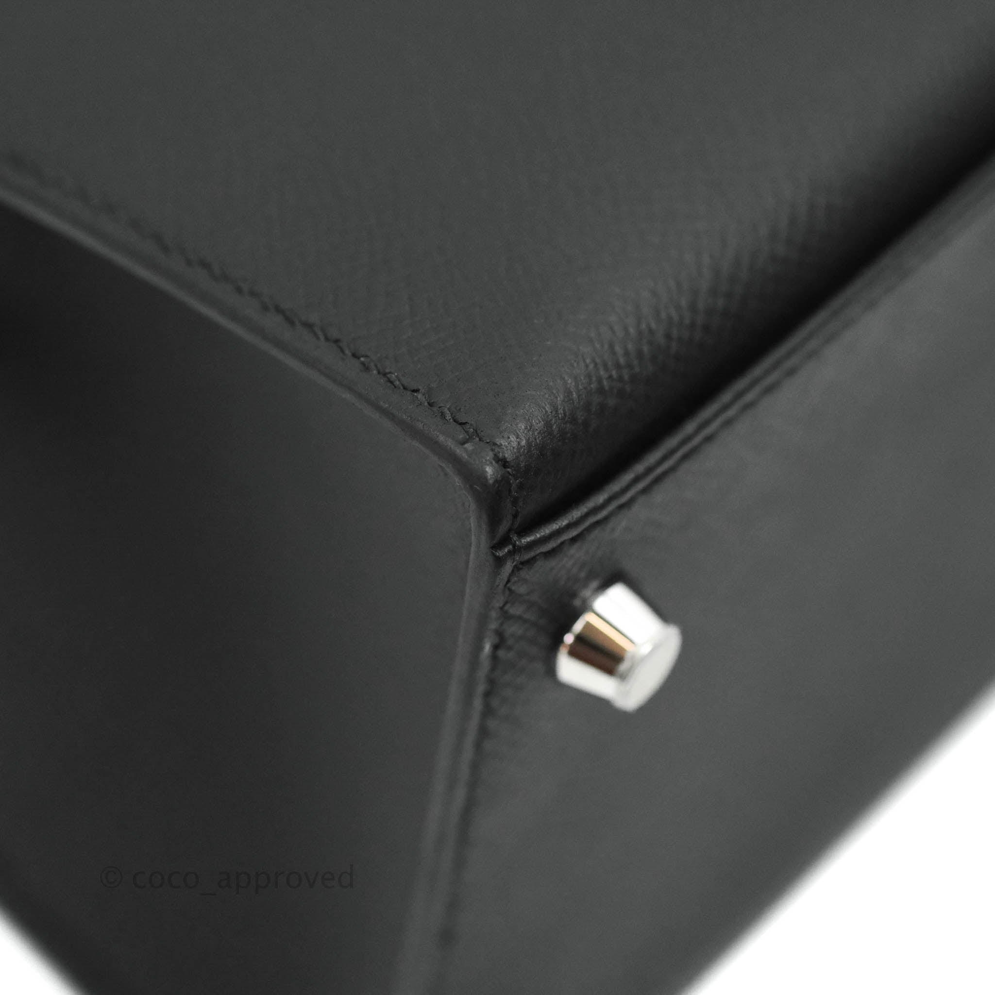 Hermes Kelly 28 Sellier Noir Black Box Palladium Hardware #X - Vendome  Monte Carlo