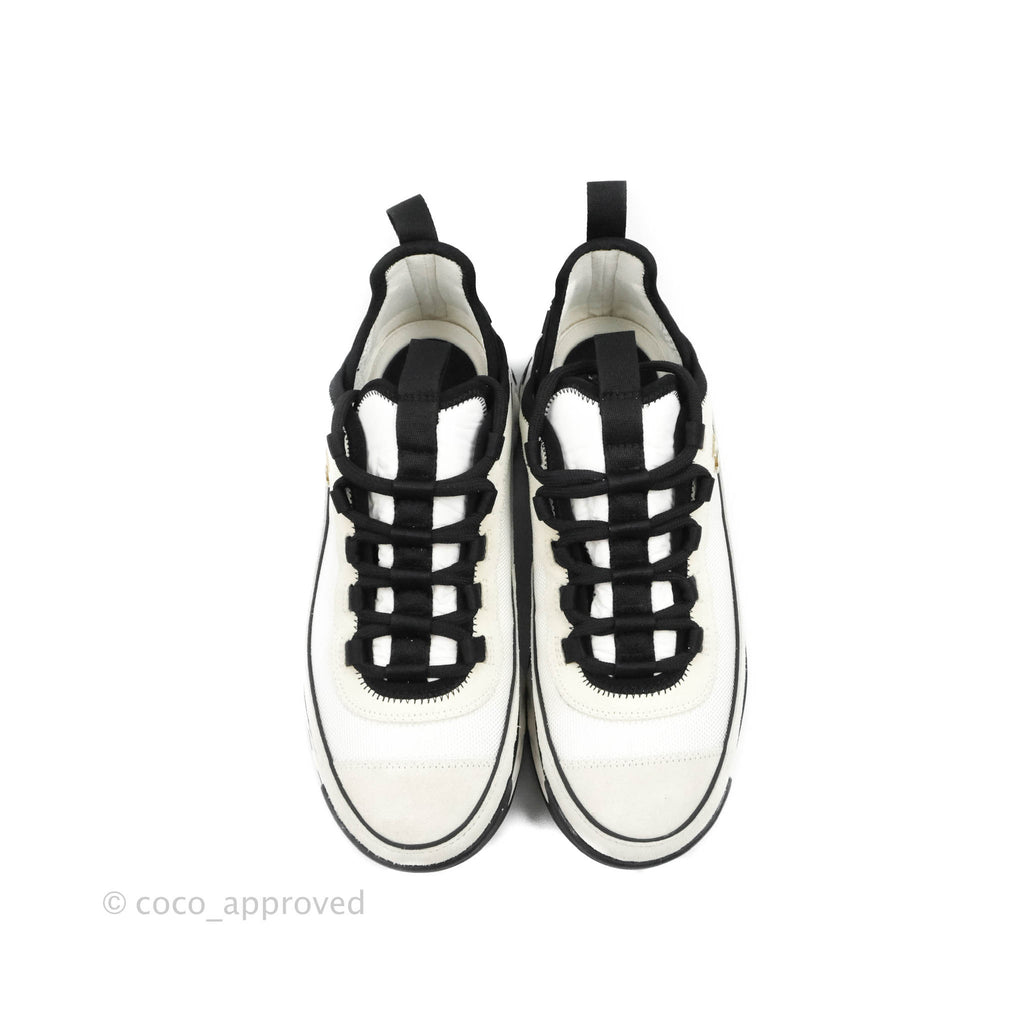 Chanel Black White Sneakers Size 36.5 