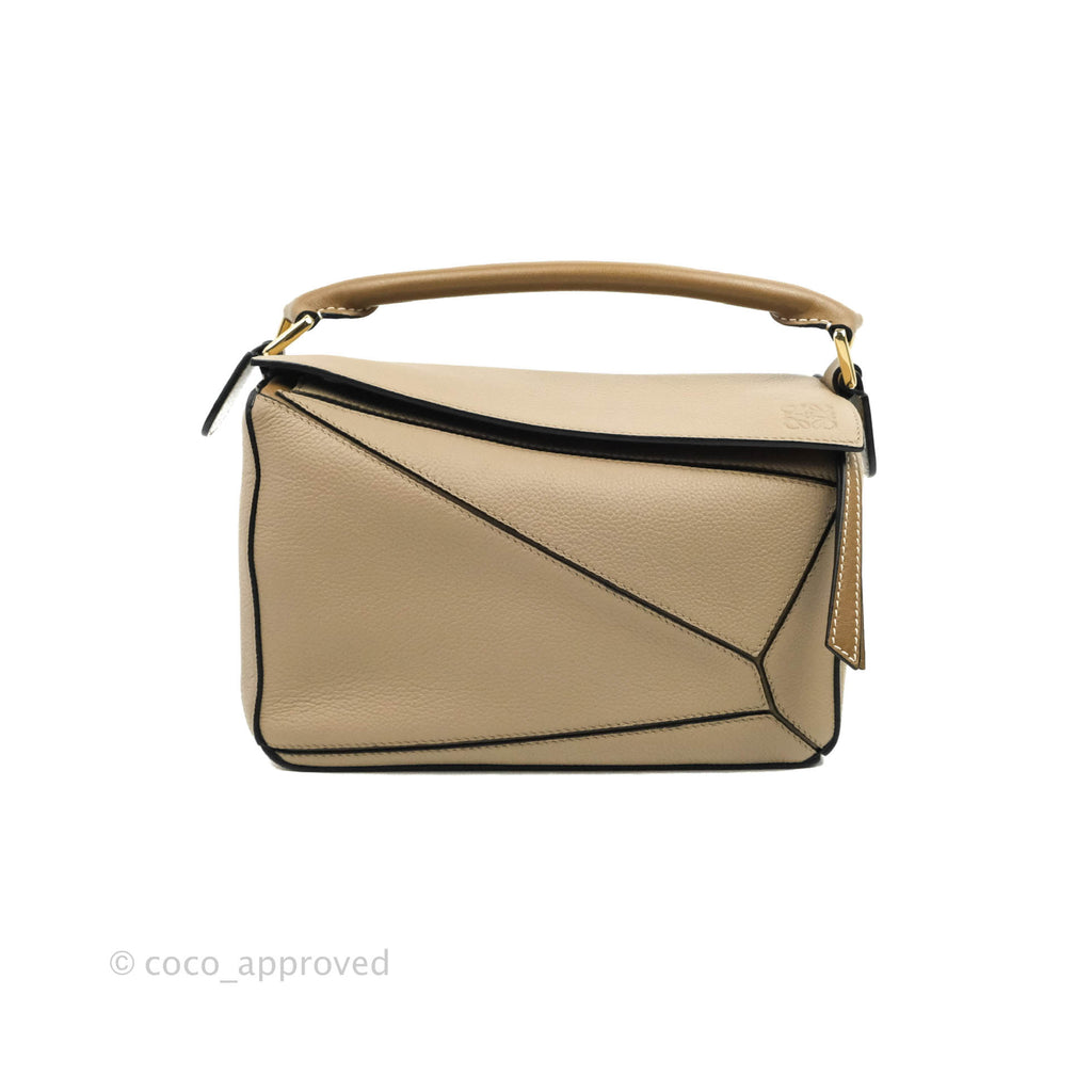 Loewe Small Puzzle Bag Sand Mink Grained Calfskin