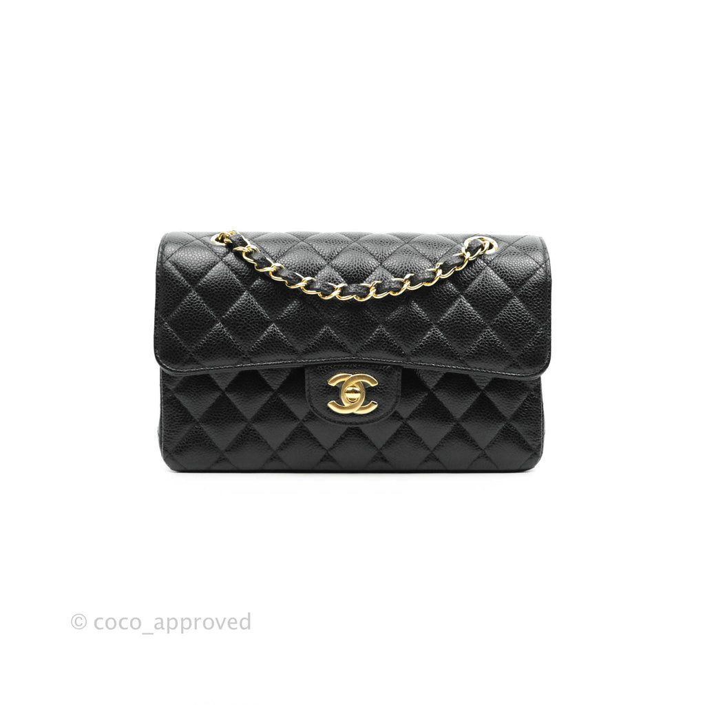 Chanel Classic Small S/M Flap Black Caviar Gold Hardware