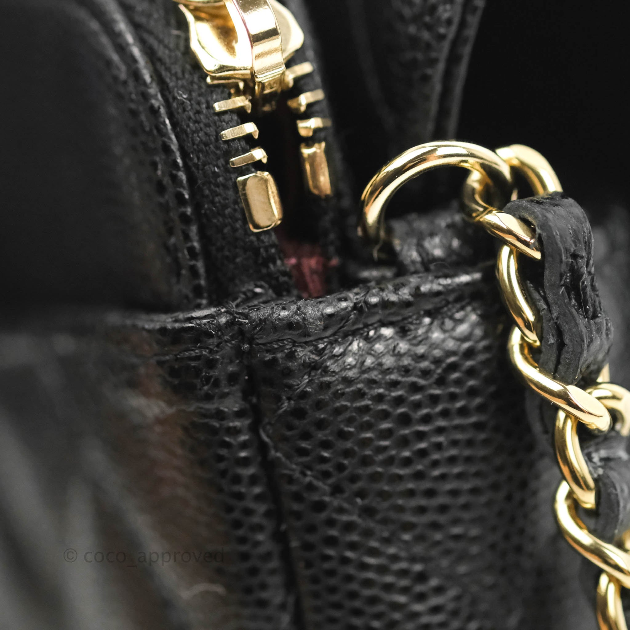 Chanel Classic Flap Phone Holder With Chain Black Caviar Gold