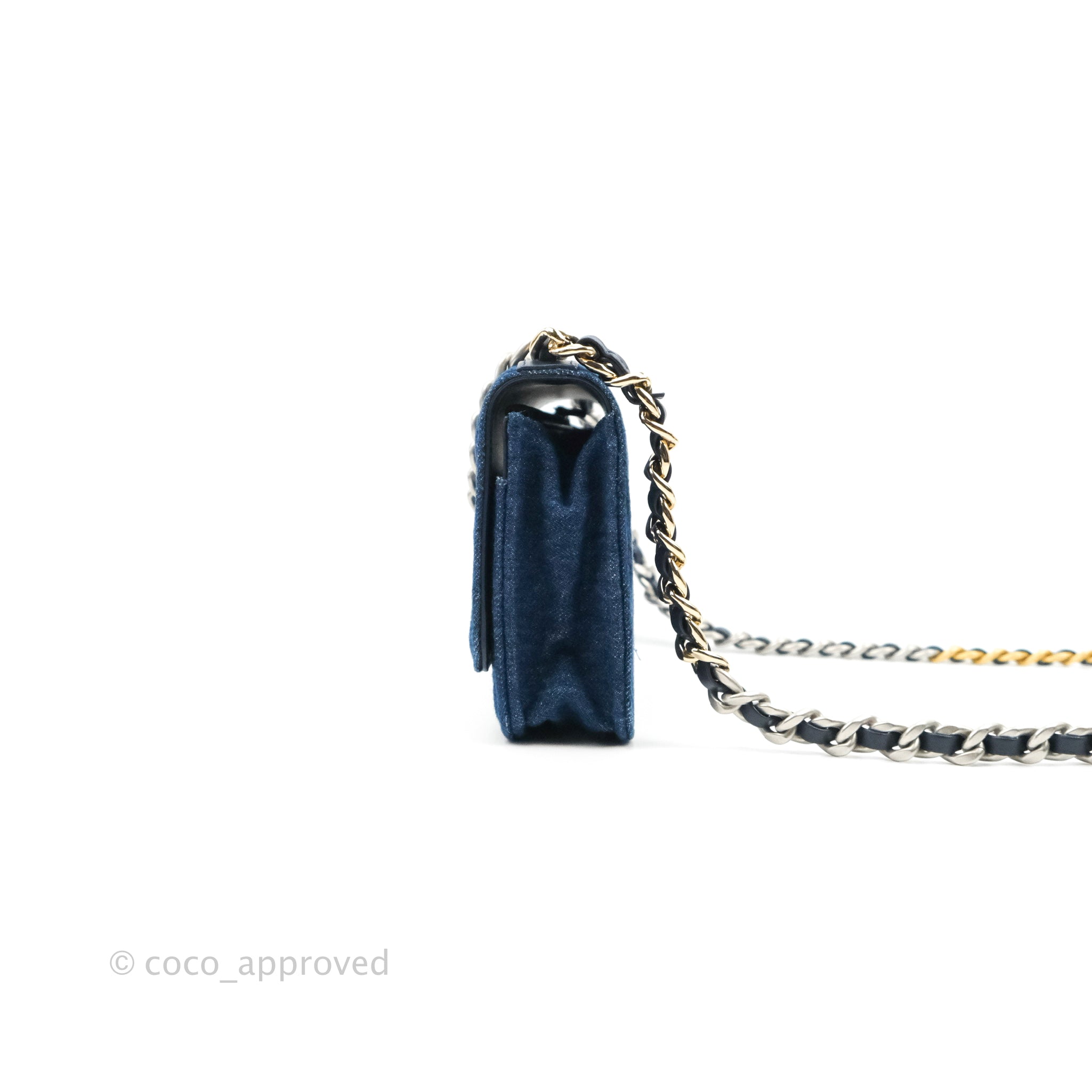 Chanel 19 Wallet on Chain WOC Blue Denim Mixed Hardware – Coco