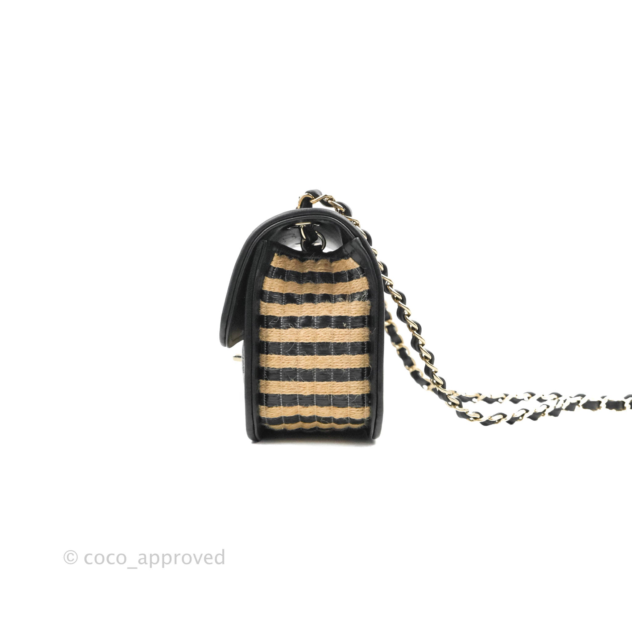 Chanel Raffi Jute striped Flap Bag
