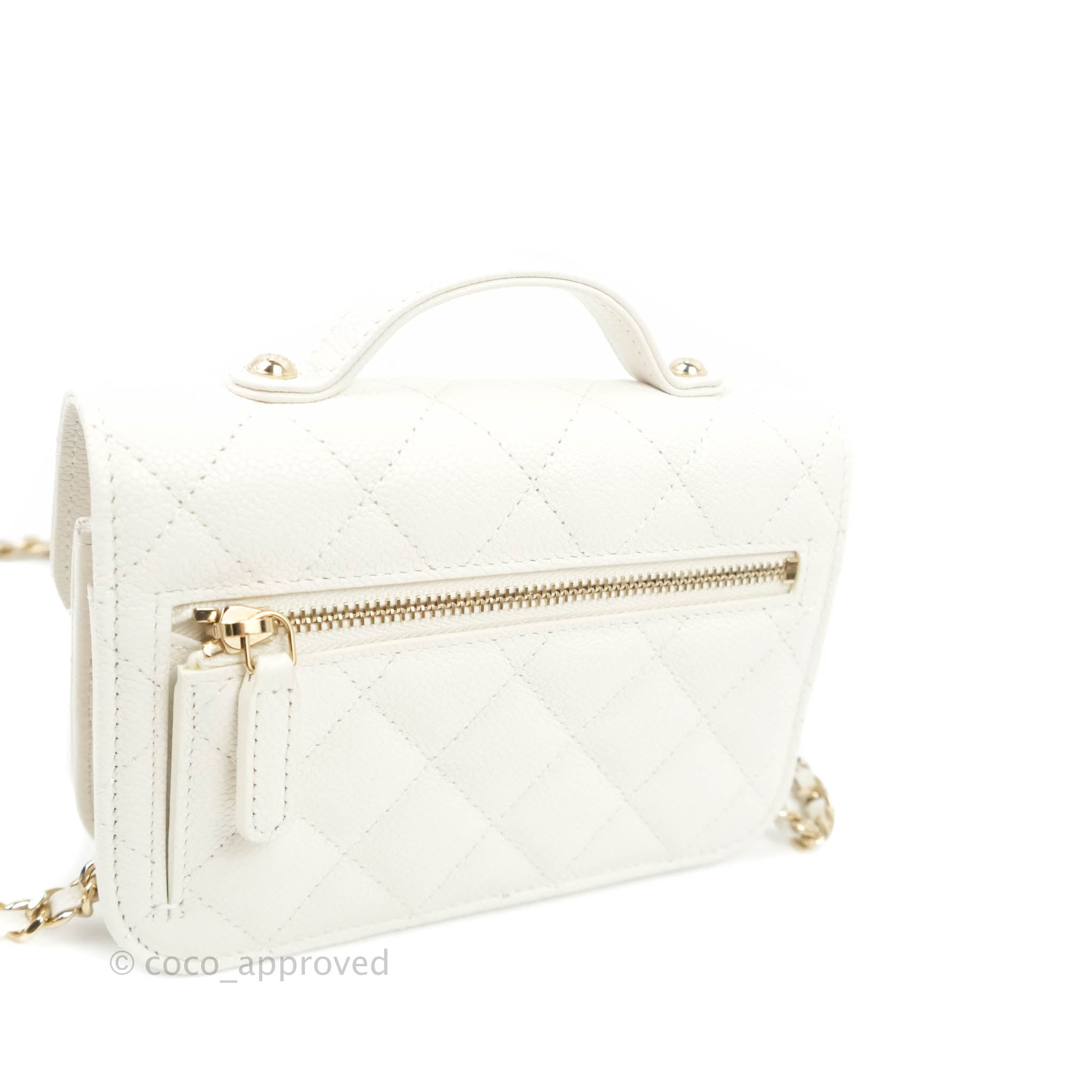 Chanel Business Affinity Clutch With Chain White Caviar Gold Hardware –  Coco Approved Studio