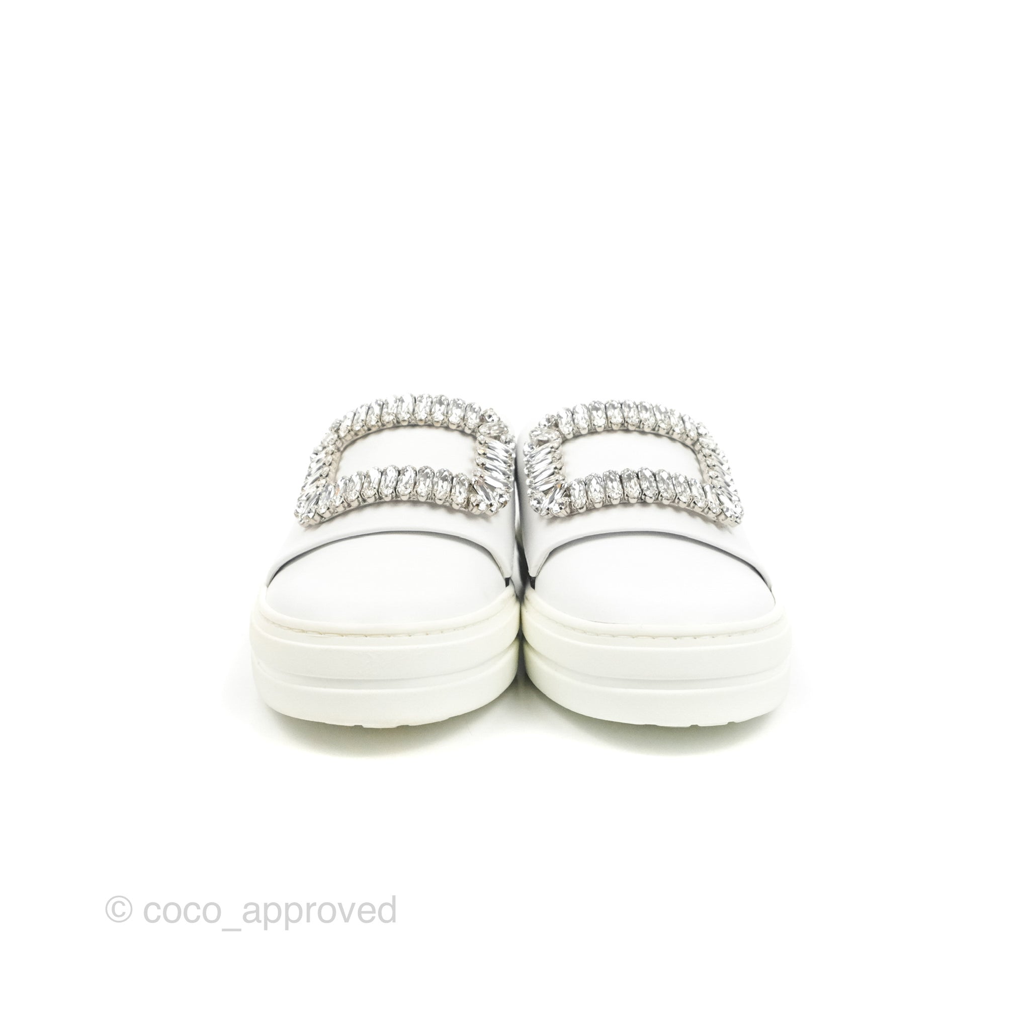 Roger Vivier Sneaky Viv Embellished Leather Sneakers White