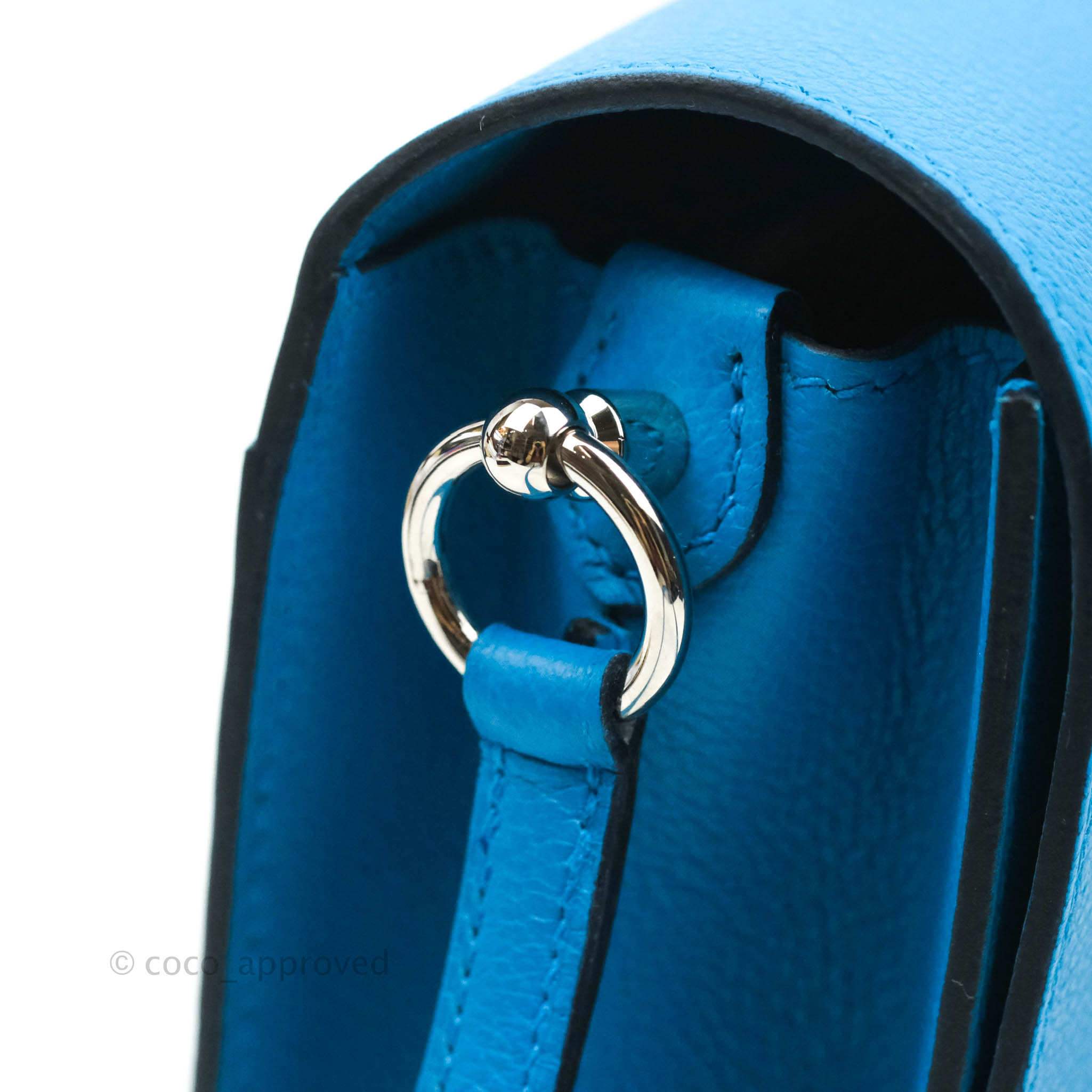 Hermes Roulis 19CM Swift Leather/Grizzly Palladium Hardware, CK27 Blue  Ocean/CK73 Blue Saphir/K7 Blue